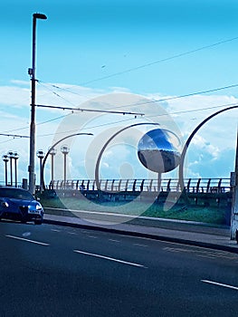 Flickering Globe on the seafront in Blackpool