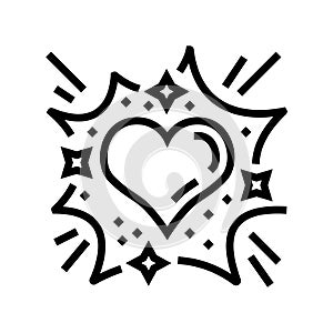 flickering heart strong feelings line icon vector illustration