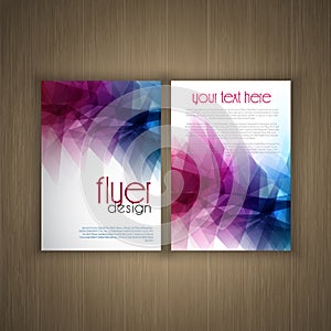 Flier design on wood background