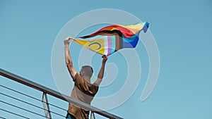 Flies an intersex-inclusive progress pride flag