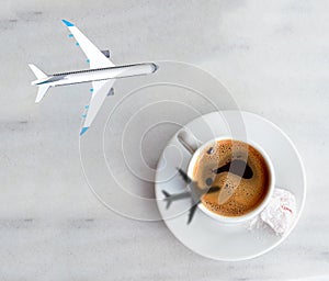 Flight airplane coffee photo
