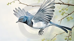 flight black-throated blue warbler photo