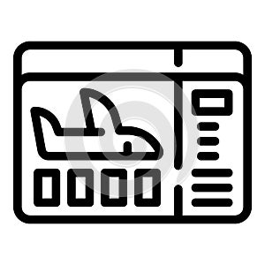 Flight booking ticket icon outline vector. Airplane admission pass