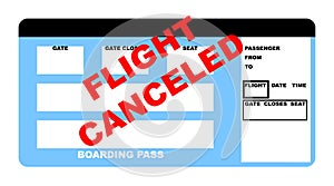 Flight canceled plane ticket photo