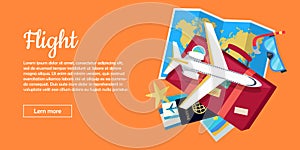 Flight Conceptual Flat Style Vector Web Banner