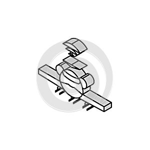 flight control system aeronautical engineer isometric icon vector illustration