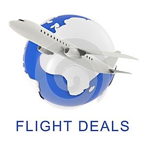 Flight Deals Represents Dealings Sale And Transportation 3d Rendering