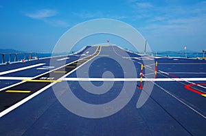 Flight deck of an aircraft carrier photo