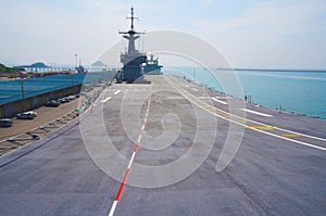 Flight deck of an aircraft carrier