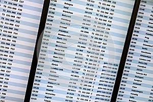 Flight Departure And Arrivals Information Board In Airport