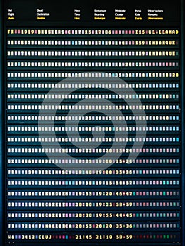 Flight Departure And Arrivals Of Planes Information Board In Airport