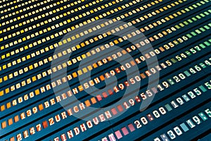 Flight Departure And Arrivals Of Planes Information Board In Airport