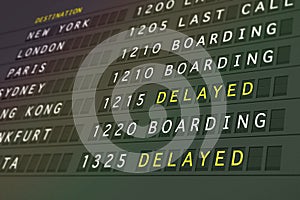 Flight departures - delayed