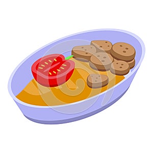 Flight dish icon, isometric style