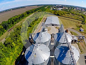 Flight of the grain terminal from the drone.