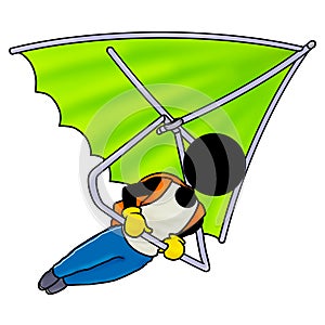 Flight on a hang-glider