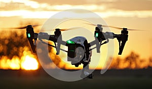 In Flight - Professional High Tech Camera Drone (UAV)