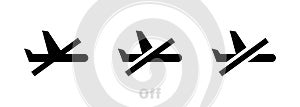 Flight mode line icon. Airplane mode sign. Turn device offline symbol. Linear style flight mode icon. Vector on isolated white