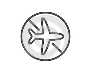 Flight mode line icon. Airplane mode sign. Vector