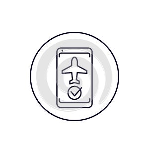 Flight mode in the phone vector line icon