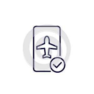 flight mode in the smartphone line icon