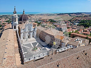 flight over Basilica della Santa Casa Loreto Italy