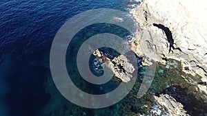 Flight over beautiful seashore at Mallorca