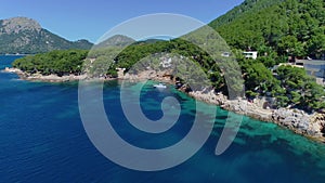 Flight over beautiful seashore at Mallorca