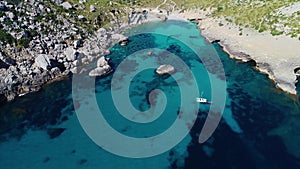 Flight over beautiful seashore at Mallorca