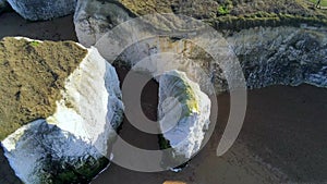 Flight over Botany Bay with its white cliffs in Kent
