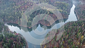 Flight over Buhui lake, Romania