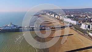 Flight over Eastbourne beach in Sussex