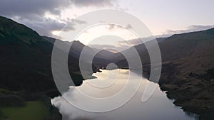 Flight over Loch Voil at Loch Lomond & The Trossachs National Park in Scotland