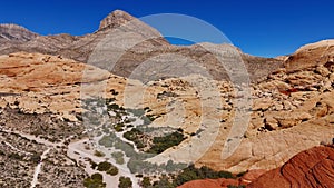 Flight over the Nevada Desert and its wonderful landscape and canyons