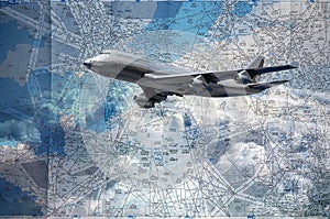 Flight routes map photo