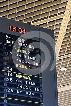 Flight schedule board