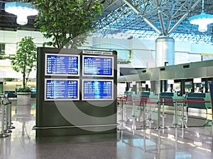 Flight schedule and check in counter