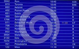 Flight schedule display board