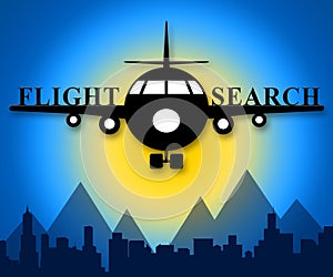 Flight Search Means Flights Finding 3d Illustration