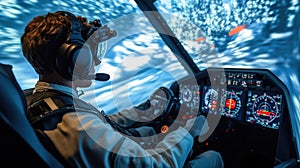 Flight Simulation Pilot Training Aviation Technology Hyper-realistic Simulation Virtual Aviation Experiences.Flight Simulator