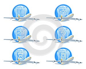 Flight status icon set