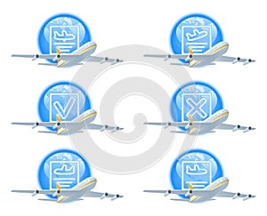 Flight status icon set