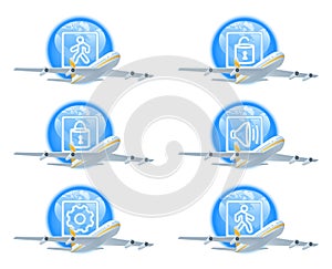 Flight status icon set