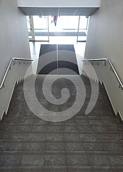 flight of steps in commercial building