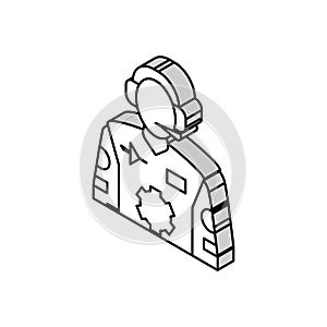 flight test aeronautical engineer isometric icon vector illustration