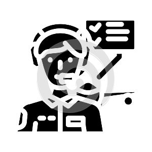 flight test engineer aeronautical engineer glyph icon vector illustration