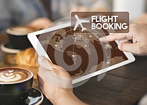 Flight Ticket Booking Destination Journey Concept