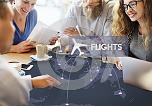 Flight Ticket Booking Destination Journey Concept