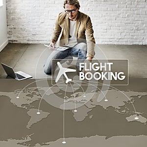 Flight Ticket Booking Destination Journey Concept