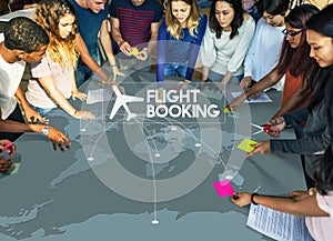 Flight Ticket Booking Destination Journey Concept